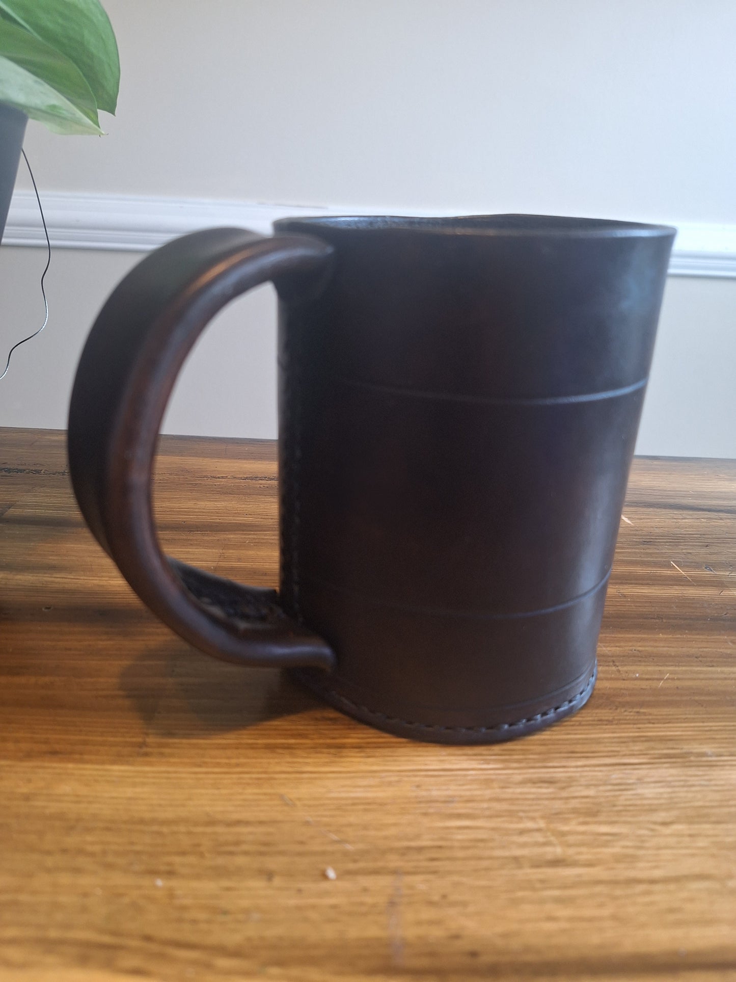 In Stock Antique Black Leather Mug