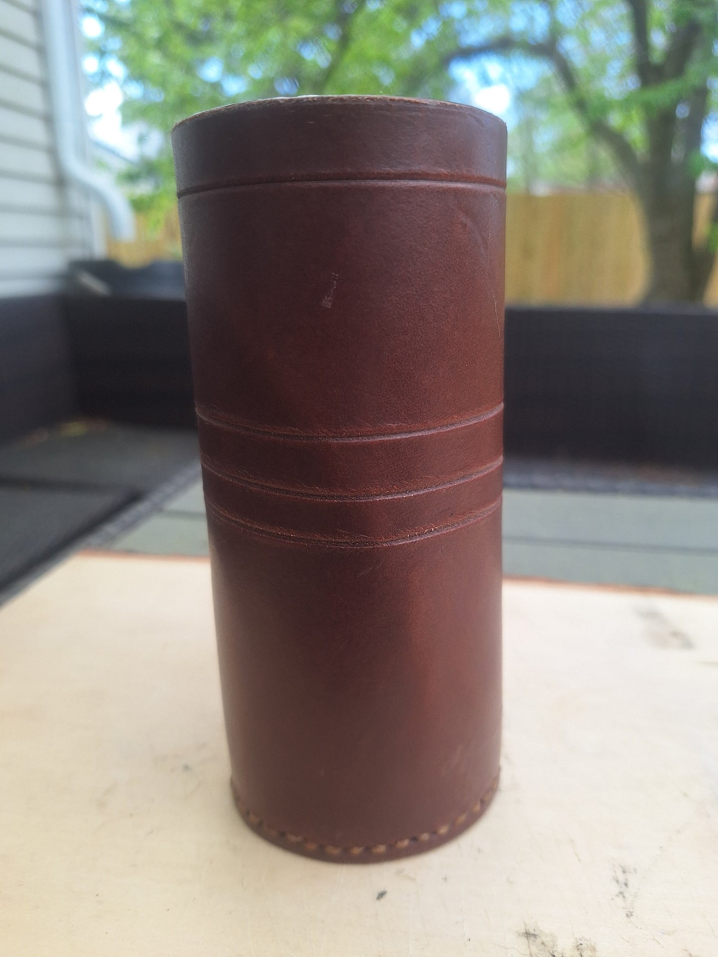 Custom Made Leather Tumbler