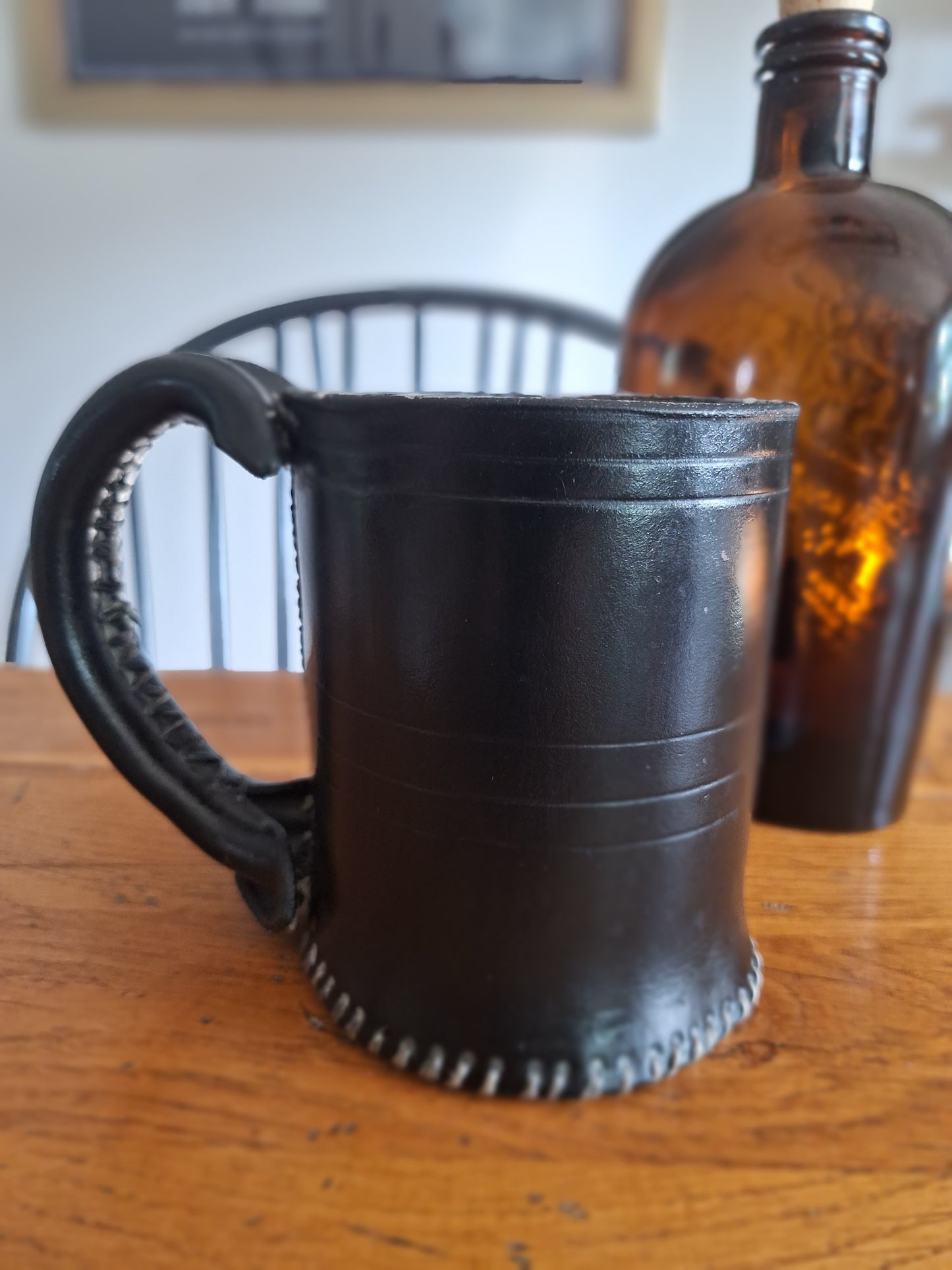 Custom made Rustic leather mug