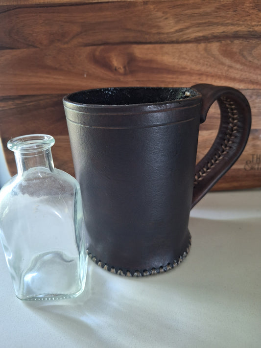 Custom made Rustic leather mug