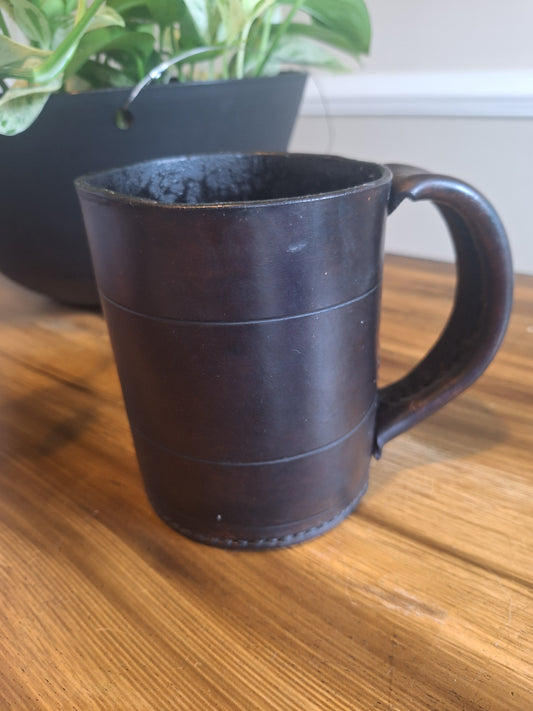 In Stock Antique Black Leather Mug