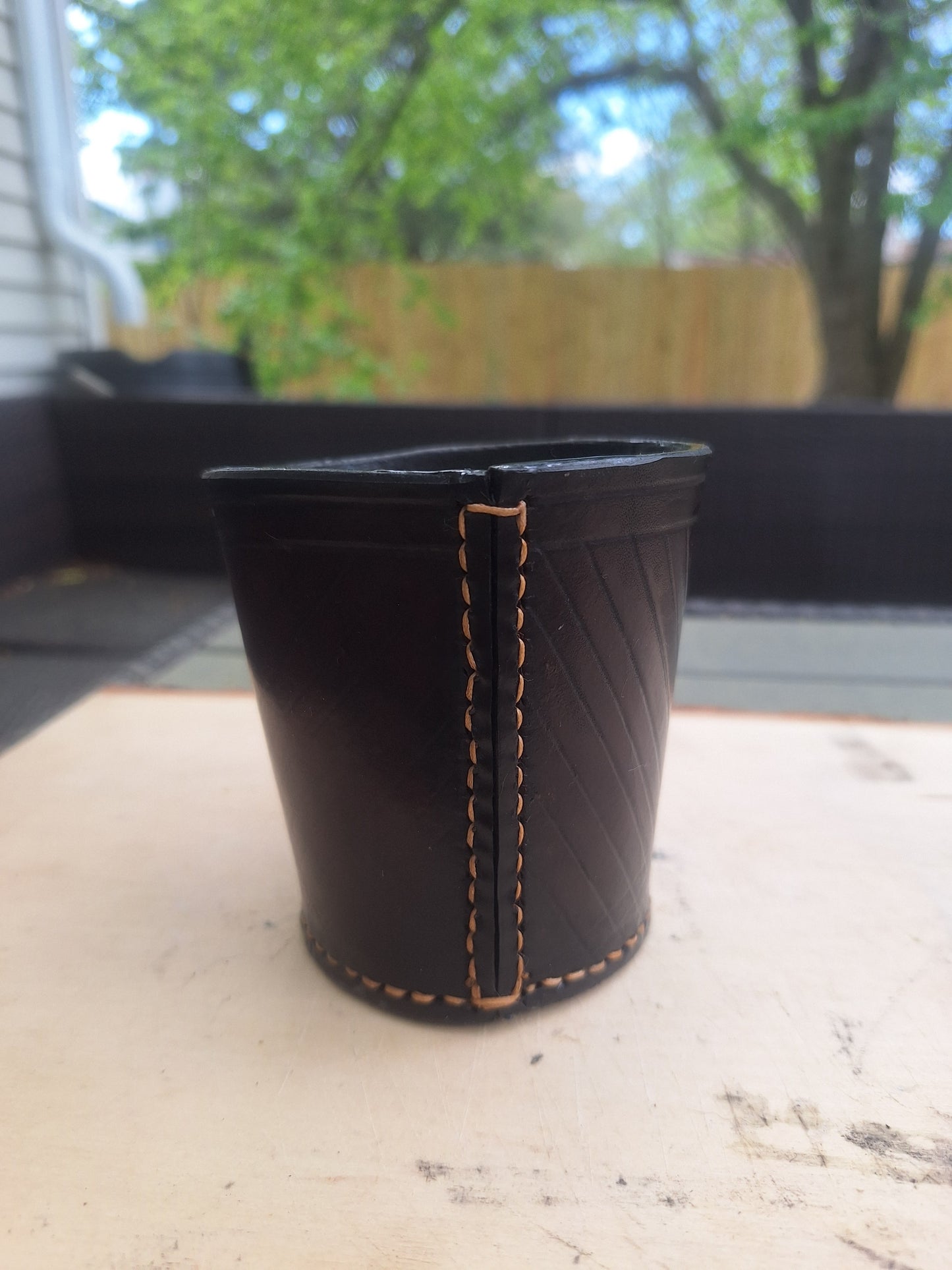 In Stock leather whiskey glass